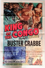 KING OF THE CONGO (ch.2) BUSTER CRABBE - ORIGINAL AMERICAN 1 SHEET MOVIE POSTER